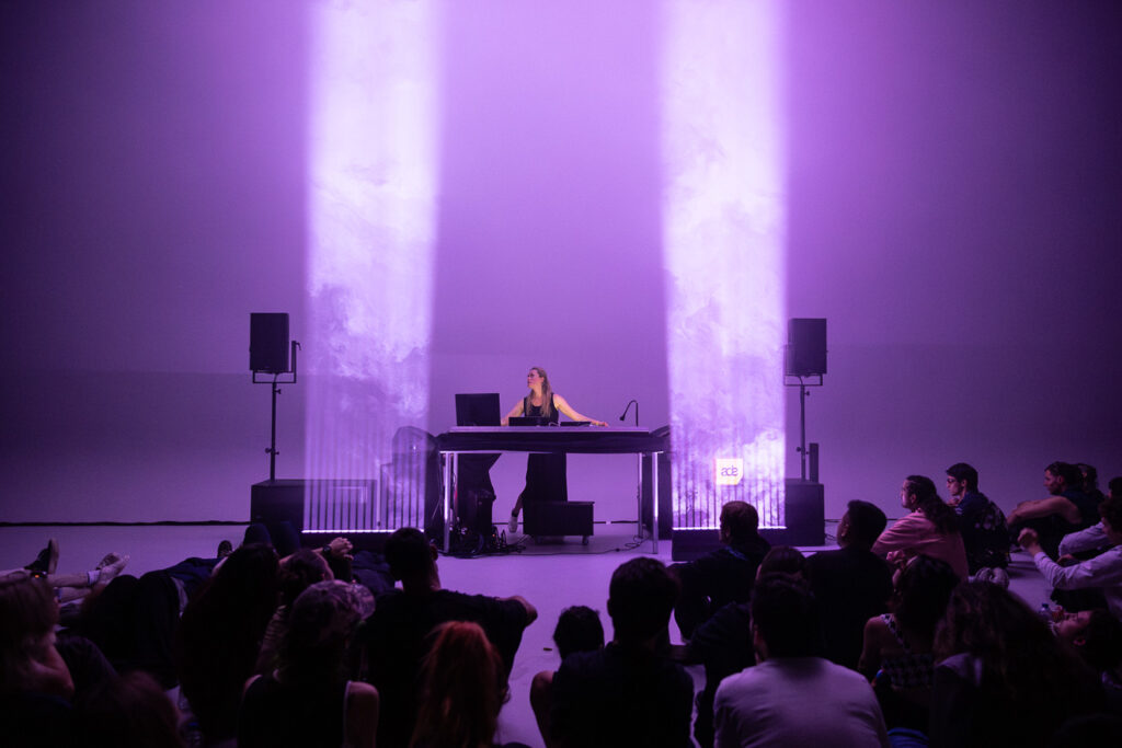 Dasha Rush performing live during ADE 2024 at Nxt Museum in Amsterdam. 